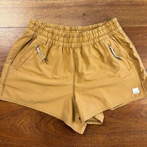 Vuori Women's Athletic Shorts in Tan